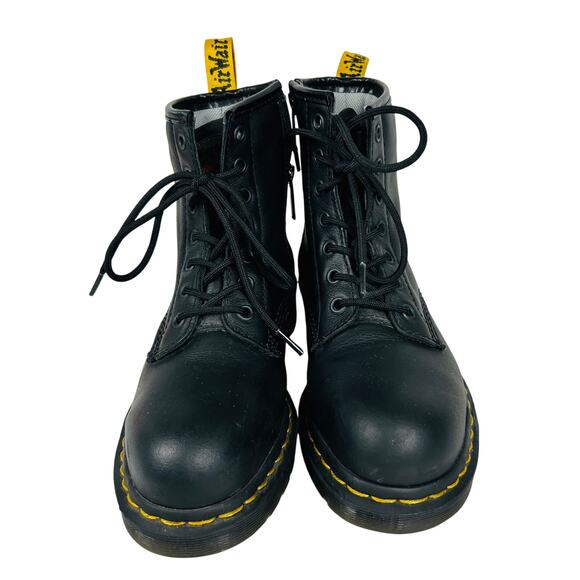 Dr Martens Steel Toe Safety Shoe Slip Resistant Black Leather Boots Women's 6 - Picture 3 of 12
